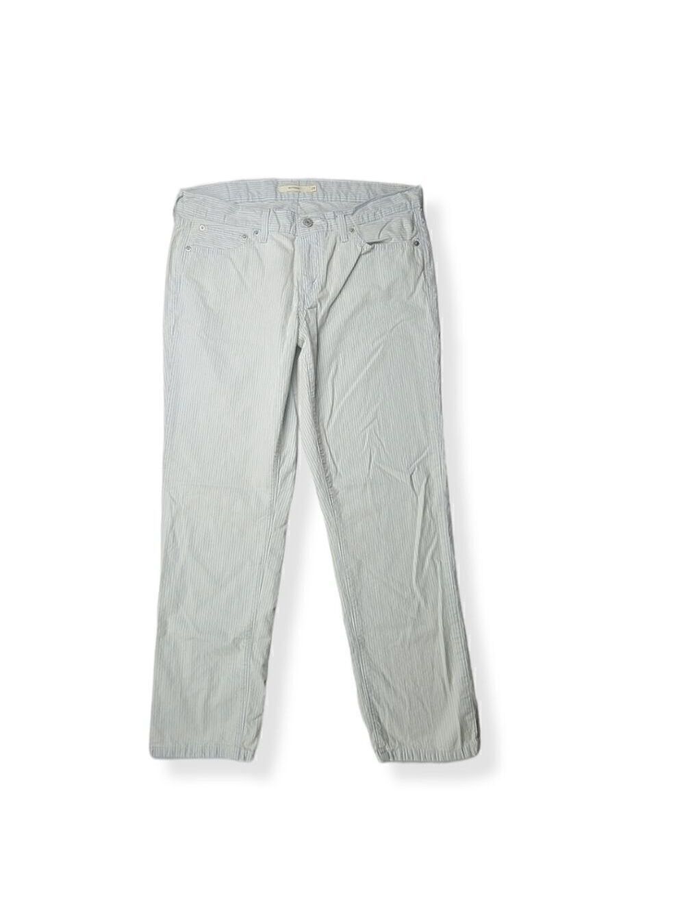 Levi's White and Light Blue striped Boyfriend pants size 29